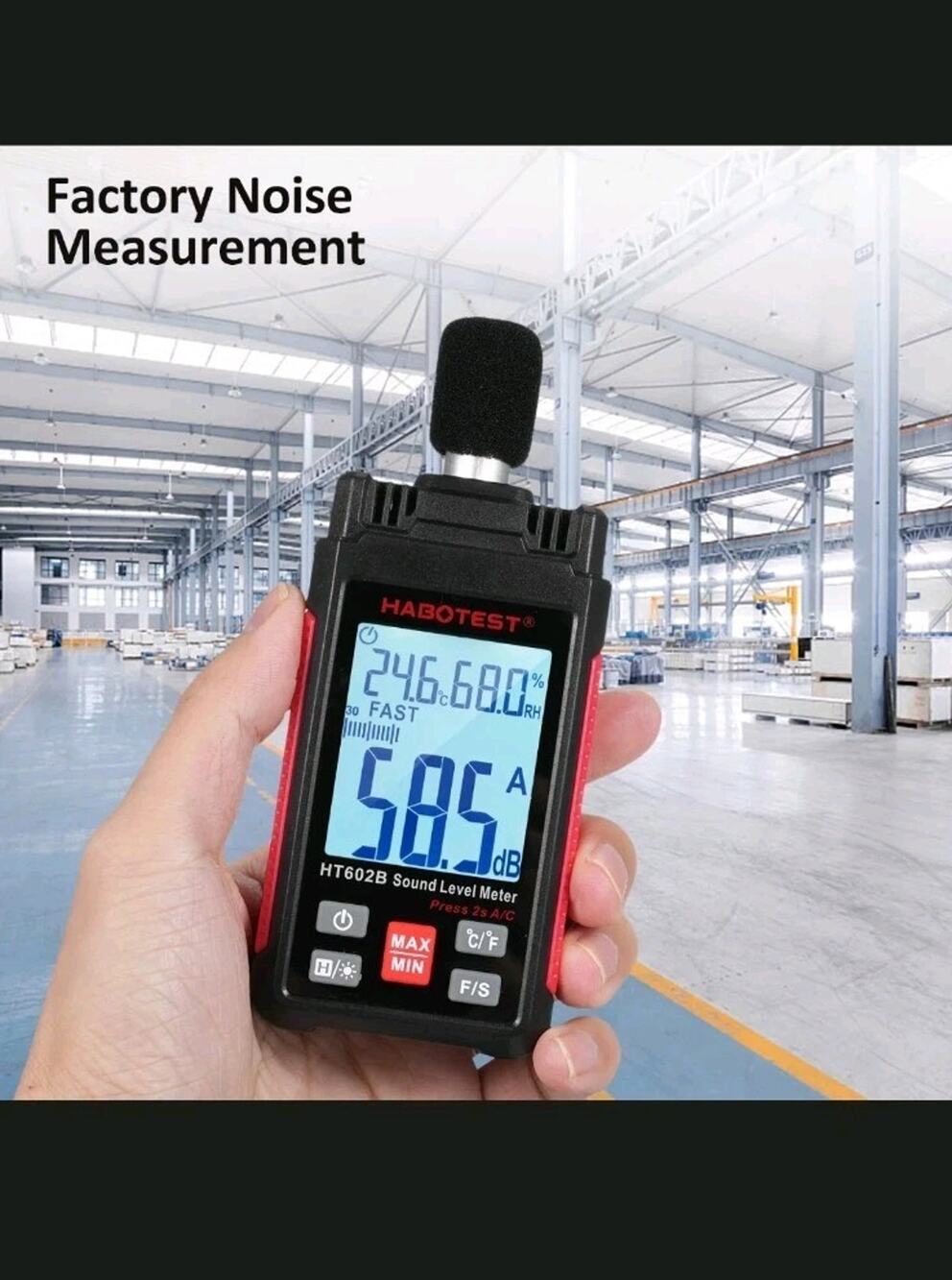 HABOTEST HT602B Digital Sound Level Meter Noise Decibel Tester dB Meter New
